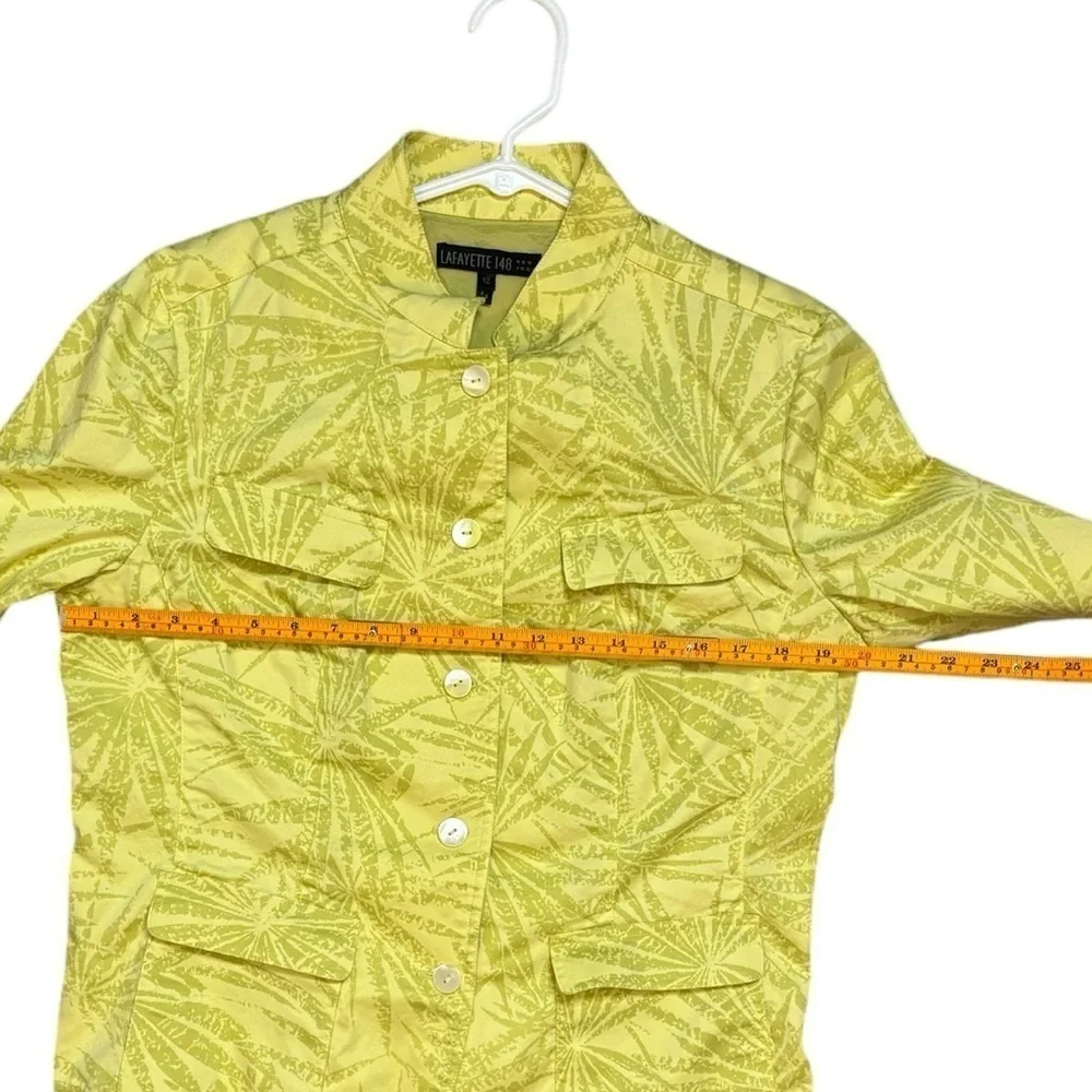Lafayette 148 Chartreuse Green Front Button Long Sleeve Jacket 12